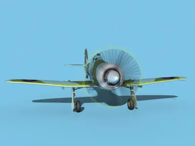 Hawker Tempest MKII V07 RAF 3D model