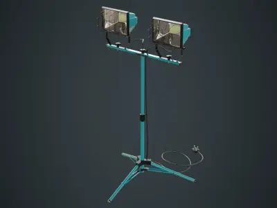 Mobile Construction Light 1A Low-poly 3D model
