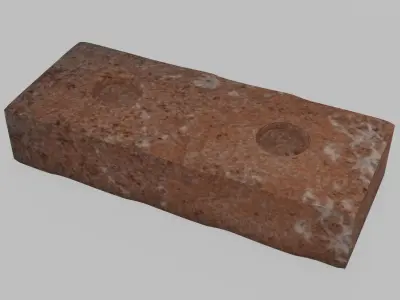 Simple Brick with Displacement and Holes Free 3D model
