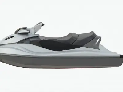 4K Universal Motorboat Low-poly 3D model