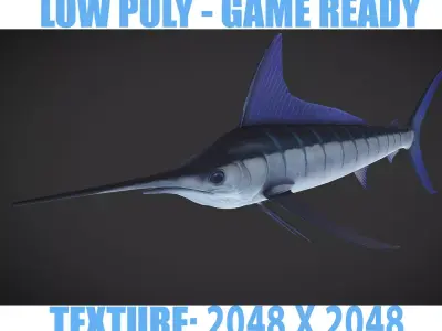 Swordfish marlin Low-poly 3D model