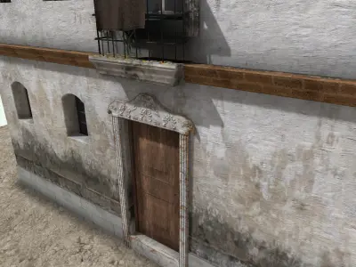 Old High-Quality 3D Colonial House Low-poly 3D model