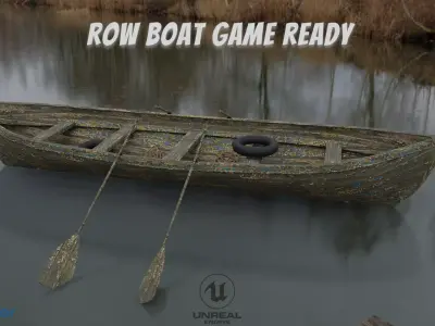 Old Row Boat-Game Ready Low-poly 3D model