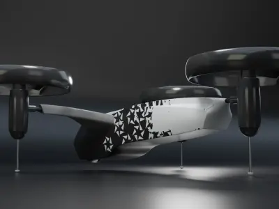 Drone concept Low-poly 3D model