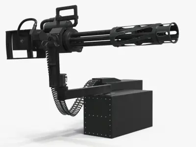 Helicopter Minigun Turret 3D model