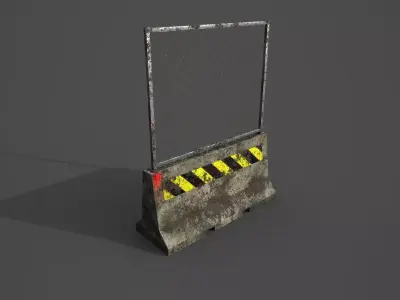 Concrete barrier Low-poly 3D model