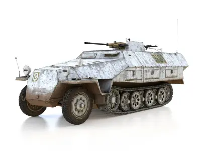 SDKFZ 251 - Ausf D - Anti-Aircraft-Vehicle - 2100 3D model