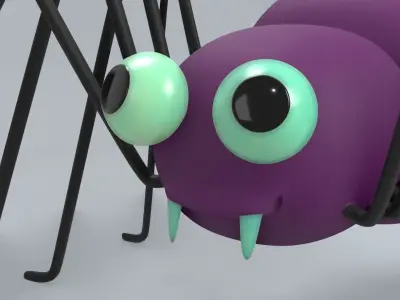 Friendly Spooky Spider Cartoon Styled Character 3D model