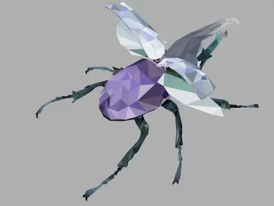 Firefly Bark Beetle Low Polygon Art Insect Low-poly 3D model