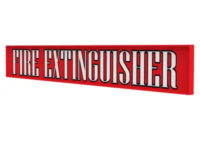 Fire Extinguisher Sign Low-poly 3D model