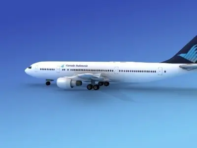 Airbus A300 Garuda Indonesia 3D model
