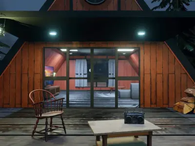 CABIN IN THE WOODS - VR WORLD - GAME READY Low-poly 3D model