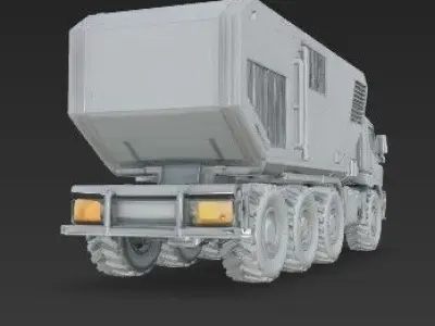 3D Printable Concept Military Transport Truck Model 3D print model