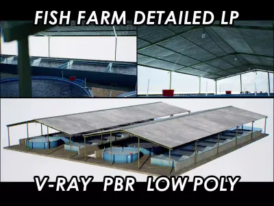 Fish Farm Low Poly High Detailed PBR V-Ray Low-poly 3D model