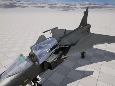 Rigged JAS-39 Gripen Fighter 3D model