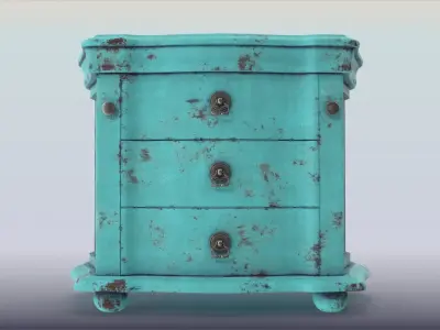 Vintage Blue Dresser 3D model