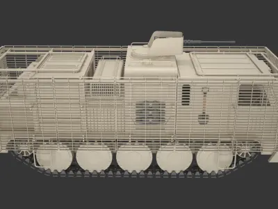 Military Truck Concept With Slat Armor 1 3D model