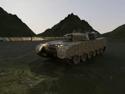 Al Khalid Main Battle Tank al-khalid al khaled vt1 mbt2000 Low-poly 3D model