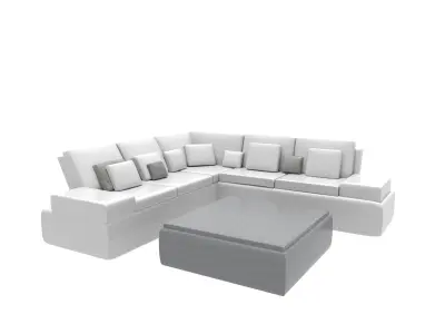 Sectional Sofa Free low-poly 3D model