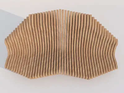 Modern wooden bench Free low-poly 3D model