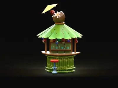 Third Stylized Beach Pack Low-poly 3D model