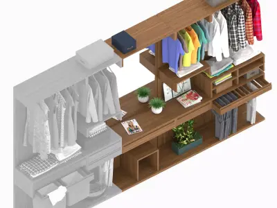 Wardrobe three part 2 3D model