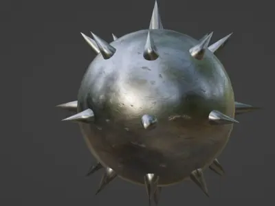 Flail Medieval Weapon 3d Model Low-poly 3D model