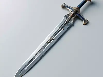 Fantasy Ornate Sword GameReady Asset Low-poly 3D model