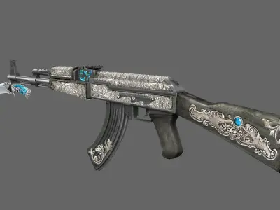 Ak47 VINTAGE Low-poly 3D model