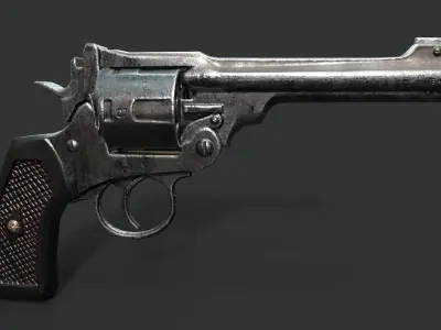 Lowpoly Realistic Revolver Low-poly 3D model