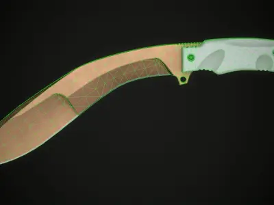 Kukri knife Low-poly 3D model