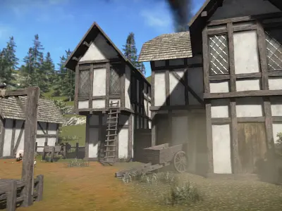 High Quality Medieval house - Building C Low-poly 3D model