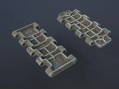 T-34 Tank Tracks Set Low-poly 3D model