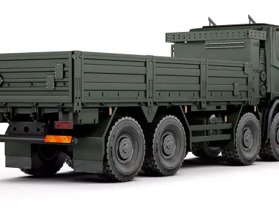 Military truck XT R500 8x8 flatbed body 2022 3D model