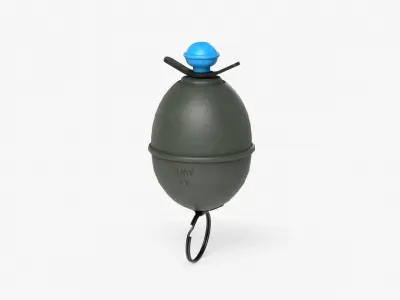 M39 Eihandgranate in blue green Pack Low-poly 3D model