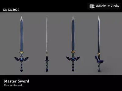 Master Sword Original Concept Free low-poly 3D model
