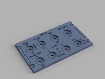 A320 Overhead light panel 3D print model