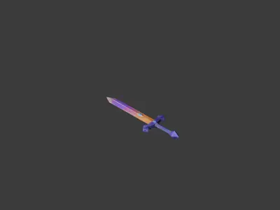 Radiant Blade Stylized Fantasy Sword Low-poly 3D model