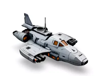 Scifi Fighter Spaceship 3D Model Low-poly 3D model