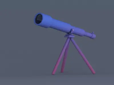 Telescope Low-poly 3D model