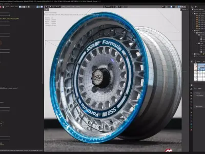 SSR Formula AERO MESH SL 16-inches Wheel Low-poly 3D model