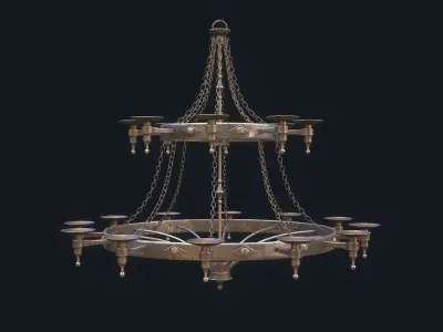 Medieval Chandelier 2 Low-poly 3D model