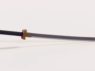 Sword samurai Free low-poly 3D model