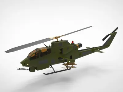 AH-1 Cobra Helicopter 3D model