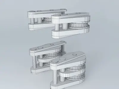Hoists pair of plastic clamps 3D model