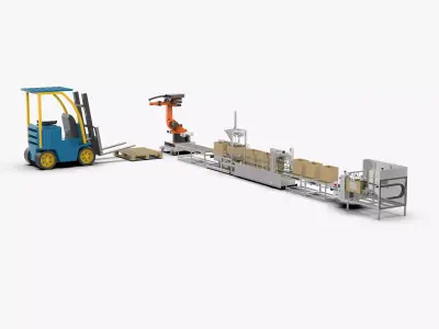 Automatic Carton Unpacking Packing and Palletizing Machine 3D model