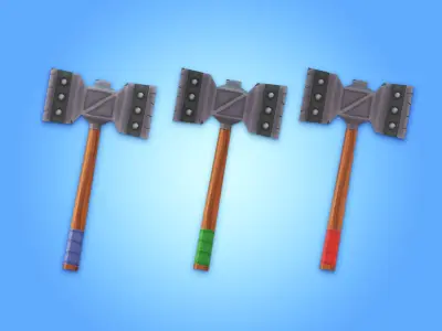 Lowpoly RPG weapons pack Low-poly 3D model