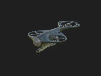 Drone with Missile Low-poly 3D model