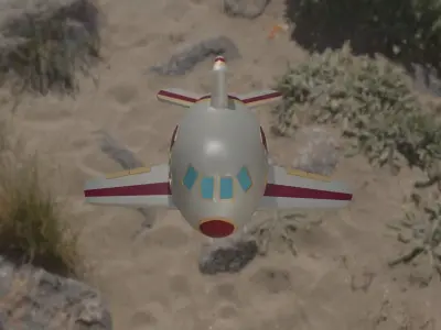 stylized airplane Low-poly 3D model