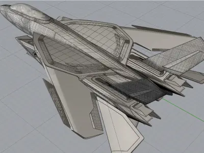 F-14  stealth concept Low-poly 3D model